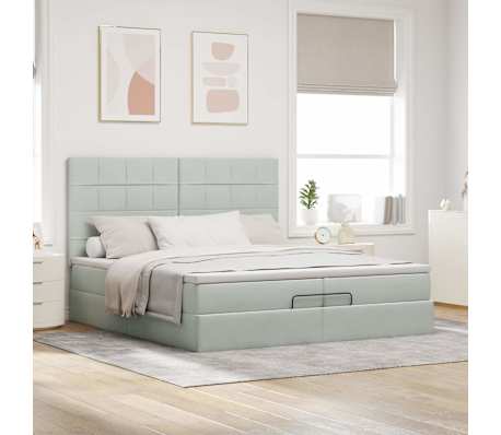 vidaXL Struttura Letto Pouf con Materassi 200x200 cm Velluto