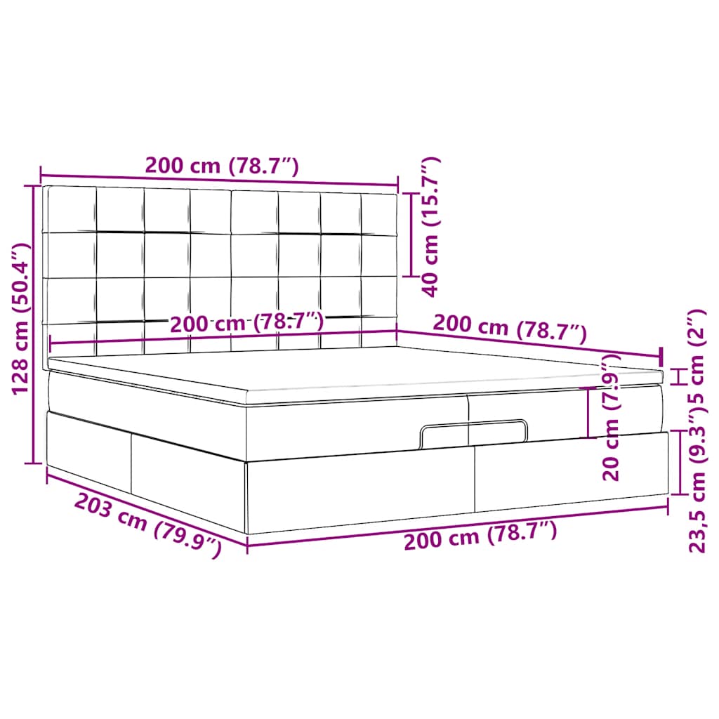 Osmanský rám postele s matrací růžová 200x200cm samet - obrázek 16