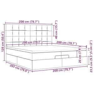 Osmanský rám postele s matrací růžová 200x200cm samet - obrázek 16
