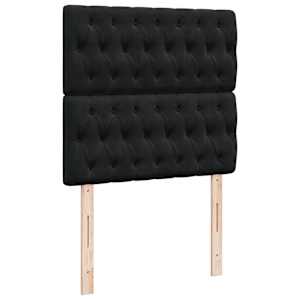 Osmanský rám postele s matracemi černá 80x200cm samet - obrázek 12