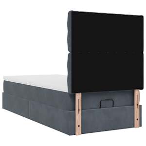 Osmanský rám postele s matracemi tmavě šedá 90x200cm samet - obrázek 9