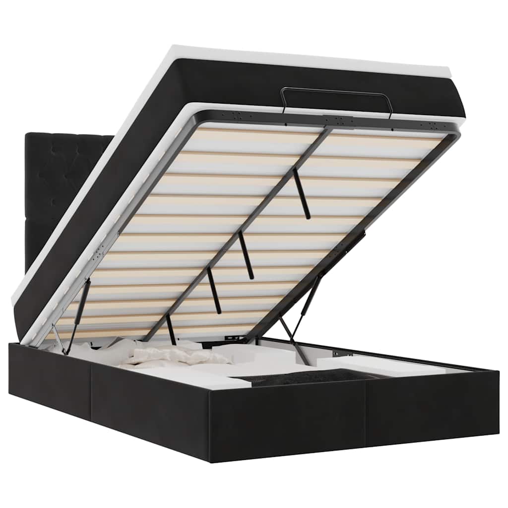 Thumbnail - vidaXL Ottoman-Bett mit Matratzen Schwarz 120x190 cm Samt