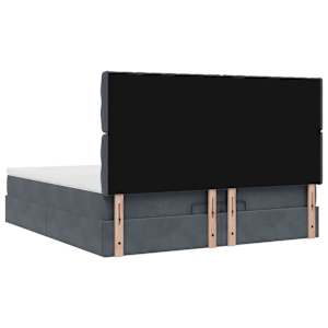 Osmanský rám postele s matrací tmavě šedý 200x200cm samet - obrázek 9