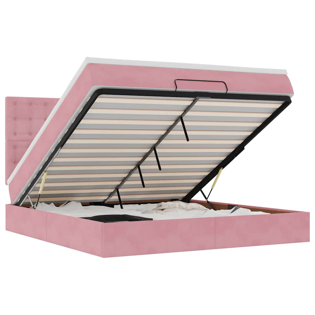 VidaXL Osmanský rám postele s matracíes růžová 180x200cm samet