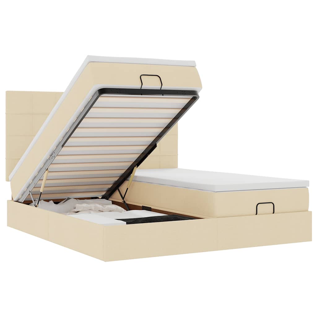 vidaXL Osmanský rám postele s matrací krémová 160x200cm textil