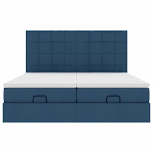 Osmanský rám postele s matracíes modrá 200x200cm textil - obrázek 7