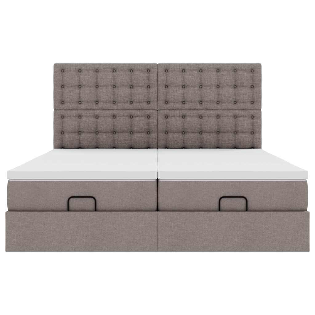 Osmanský rám postele s matrací taupe 160x200cm textil - obrázek 7