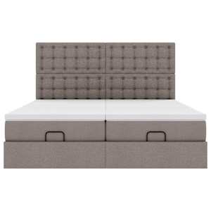 Osmanský rám postele s matrací taupe 180x200cm textil - obrázek 7