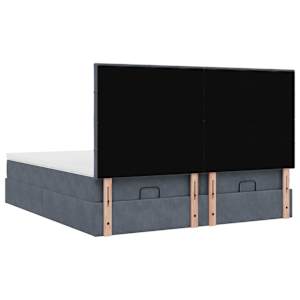 Osmanský rám postele s matracíes tmavě šedá 180x200cm samet - obrázek 9