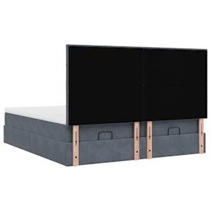 Osmanský rám postele s matrací tmavě šedý 200x200cm samet - obrázek 9