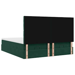 Osmanský rám postele s matrací tmavě zelená 200x200cm samet - obrázek 9