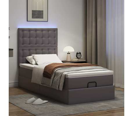 vidaXL Osmanský rám postele s matrací šedá 80x200cm umělá kůže