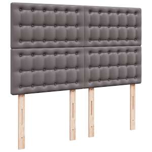 Osmanský rám postele s matrací šedá 140x190cm umělá kůže - obrázek 10