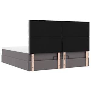Osmanský rám postele s matrací šedá 180x200cm umělá kůže - obrázek 12