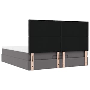 Osmanský rám postele s matrací šedá 200x200cm umělá kůže - obrázek 12