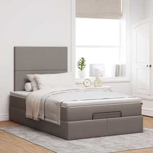 Osmanský rám postele s matrací taupe 120x190cm textil - obrázek 4