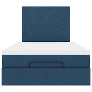 Osmanský rám postele s matrací modrá 120x190cm textil - obrázek 8