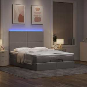 Osmanský rám postele s matrací taupe 140x190cm textil - obrázek 3