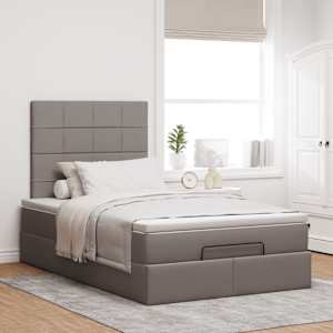 Osmanský rám postele s matrací taupe 120x190cm textil - obrázek 4
