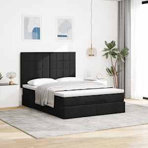 Osmanský rám postele s matrací černá 140x190cm textil - obrázek 4
