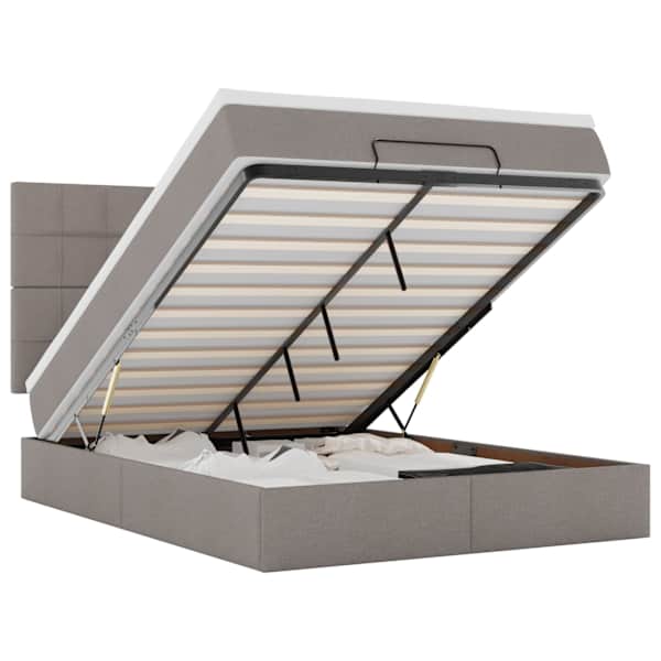 vidaXL ottomani voodi madratsita ja LED, tape, 140x190 cm, kangas