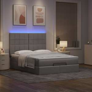 Osmanský rám postele s matrací taupe 140x190cm textil - obrázek 3