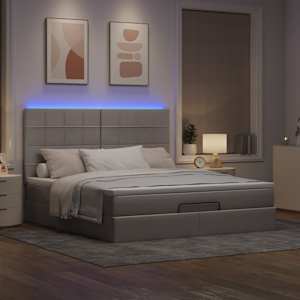 Osmanský rám postele s matrací taupe 180x200cm textil - obrázek 3