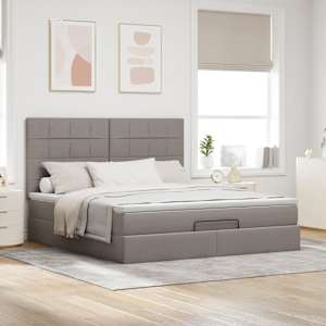 Osmanský rám postele s matrací taupe 180x200cm textil - obrázek 4