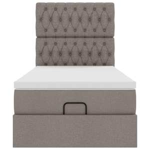Osmanský rám postele s matrací taupe 80x200cm textil - obrázek 8