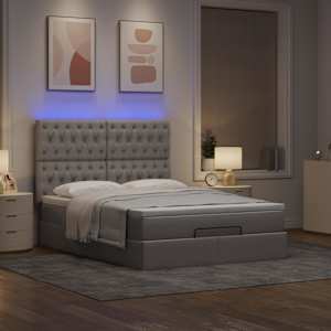 Osmanský rám postele s matrací taupe 140x190cm textil - obrázek 3