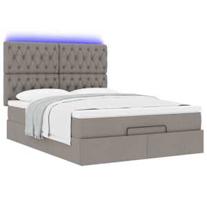Osmanský rám postele s matrací taupe 140x190cm textil - obrázek 6