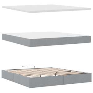 Osmanský rám postele s matrací světle šedá 180x200cm textil - obrázek 9