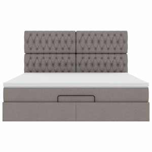 Osmanský rám postele s matrací taupe 180x200cm textil - obrázek 8