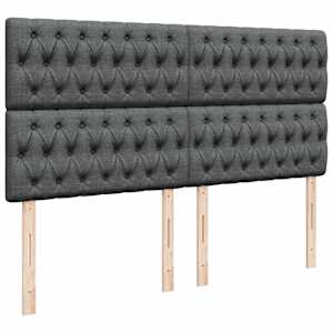 Osmanský rám postele s matrací tmavě šedý 200x200cm textil - obrázek 10