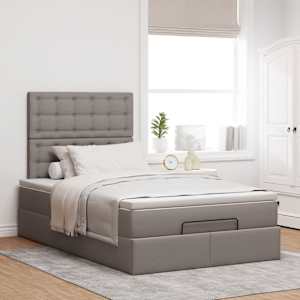 Osmanský rám postele s matrací taupe 120x190cm textil - obrázek 4