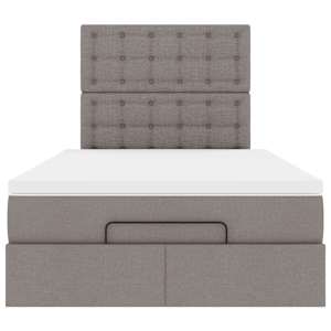 Osmanský rám postele s matrací taupe 120x190cm textil - obrázek 8