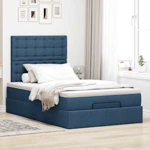 Osmanský rám postele s matrací modrá 120x190cm textil - obrázek 4