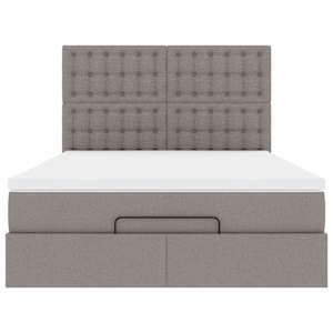 Osmanský rám postele s matrací taupe 140x190cm textil - obrázek 8