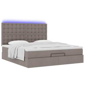 Osmanský rám postele s matrací taupe 180x200cm textil - obrázek 6