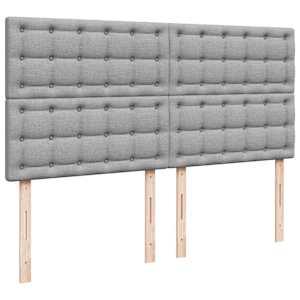 Osmanský rám postele s matrací světle šedý 200x200cm textil - obrázek 10
