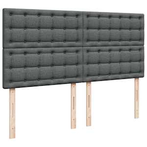 Osmanský rám postele s matrací tmavě šedý 200x200cm textil - obrázek 10