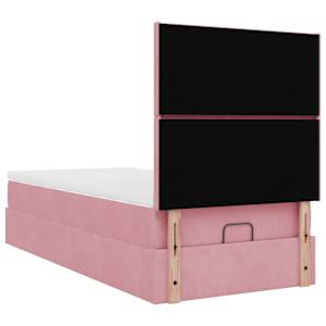 Osmanský rám postele s matracemi růžová 80x200cm samet - obrázek 10