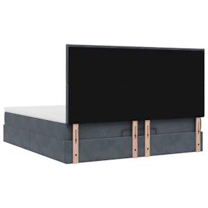 Osmanský rám postele s matrací tmavě šedý 200x200cm samet - obrázek 10