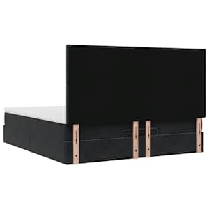Osmanský rám postele s matrací černý 200x200cm samet - obrázek 10