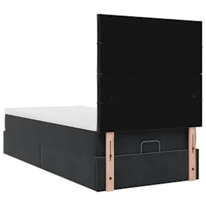 Osmanský rám postele s matracemi černá 80x200cm samet - obrázek 10