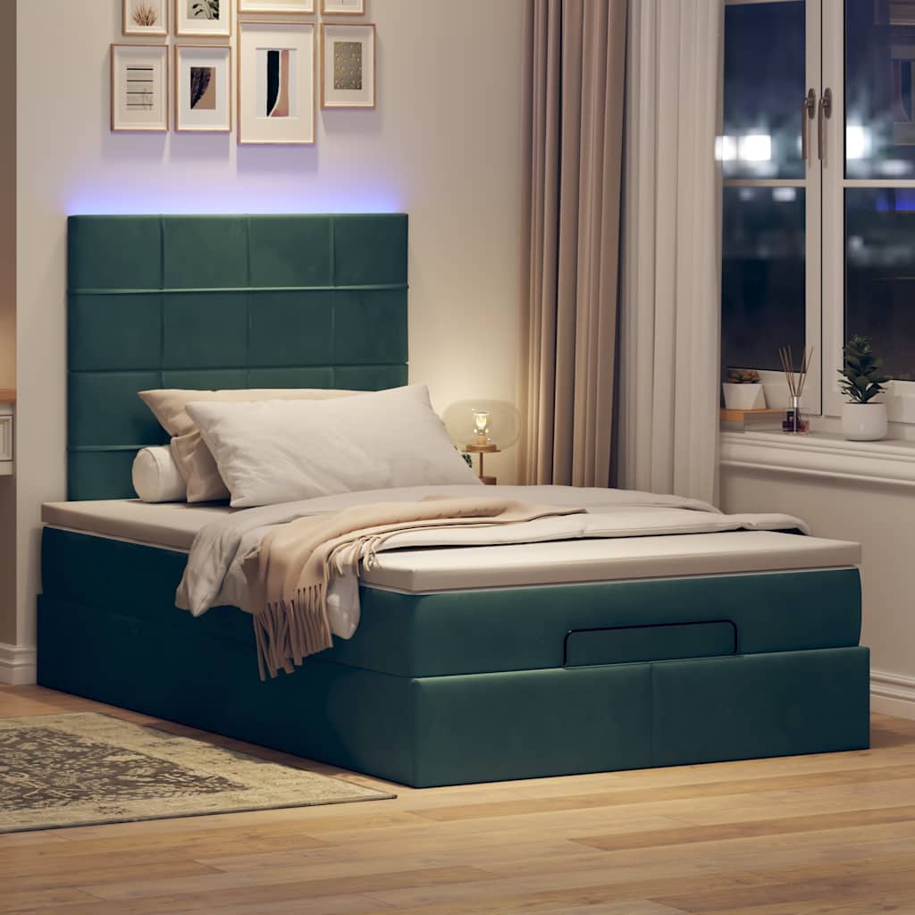 vidaXL Ottoman bed met matrassen en LED's 120x190cm fluweel afbeelding