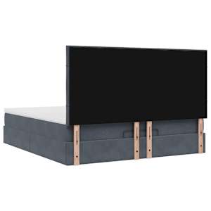 Osmanský rám postele s matracíes tmavě šedá 160x200cm samet - obrázek 10