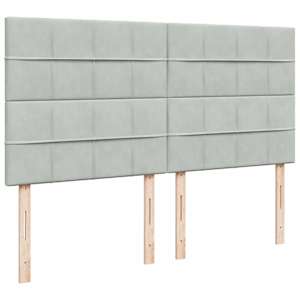 Osmanský rám postele s matracíes světle šedá 200x200cm samet - obrázek 13