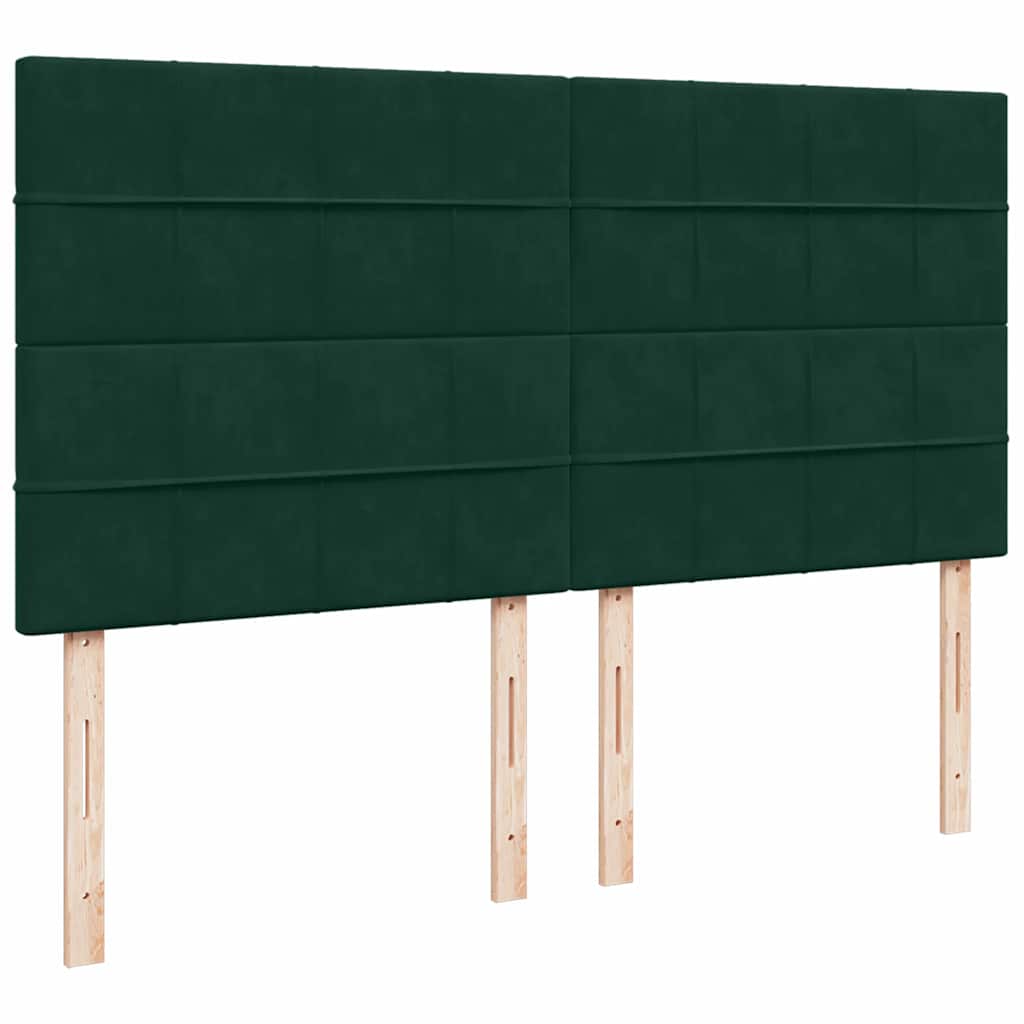 Osmanský rám postele s matrací tmavě zelená 200x200cm samet - obrázek 13