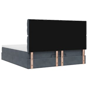 Osmanský rám postele s matracíes tmavě šedá 160x200cm samet - obrázek 10